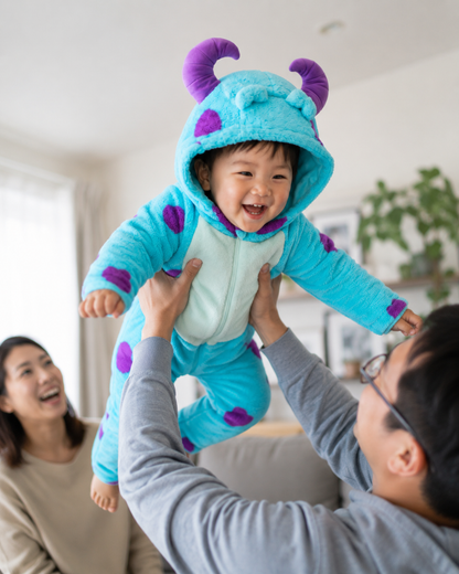 Little Blue Monster Plush Romper