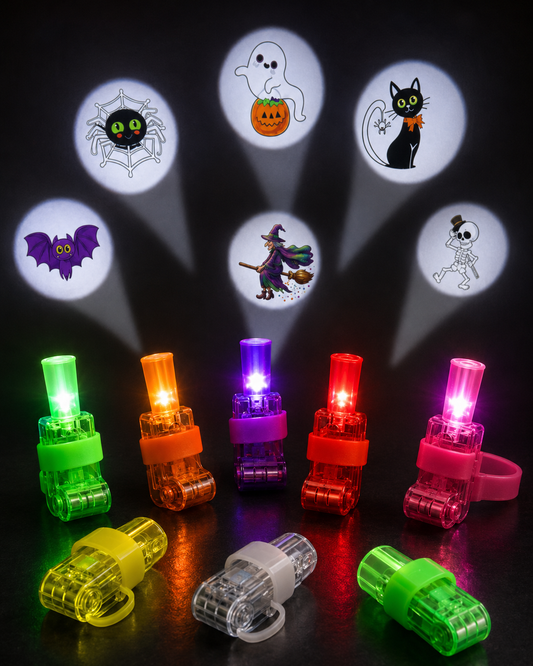 SpookyBeam – 12-Piece Halloween Finger Projector Lights