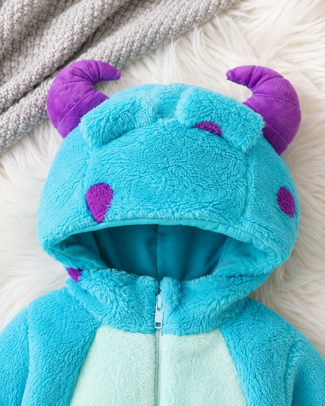 Little Blue Monster Plush Romper