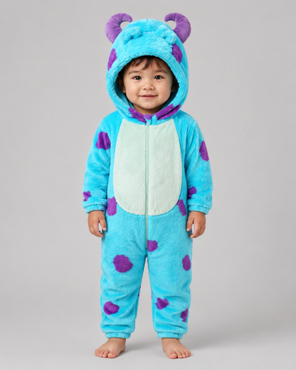 Little Blue Monster Plush Romper