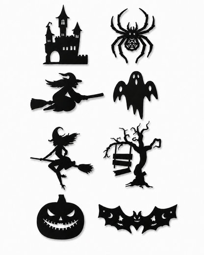 SpookyGlow 8-Piece Halloween LED Wall Stickers